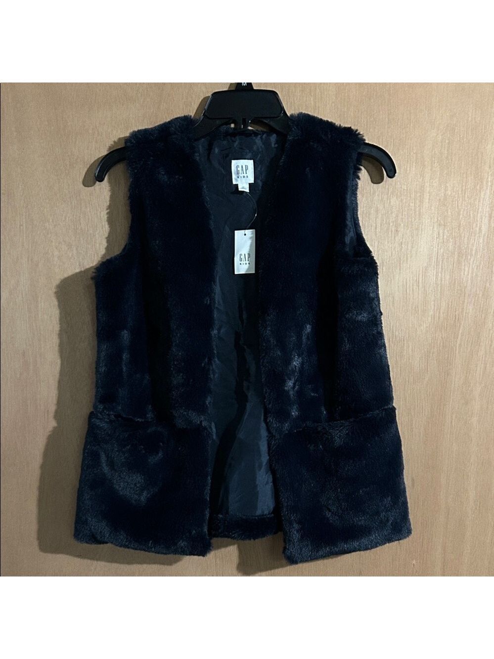 NWT GAP Kids Midnight Faux Fur Vest